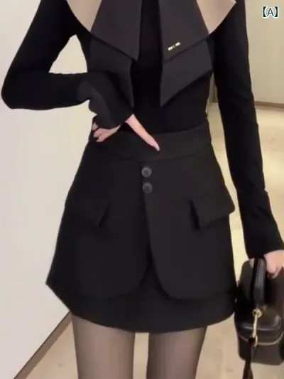 レディース スカート かわいい 2025 韓国 春秋 ハイウエスト スリム スカート パンツ カジュアル ボトムス ブラック ワイド レッグ ショーツ レディース