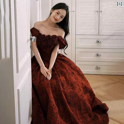 赤いドレス レディース 大きめ サイズ 妊娠中の トースト ドレス 花嫁 2025 ワンショルダーの 赤い 婚約 mm スリム ロング スカート