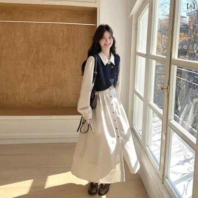 シャツ ワンピース レディース 春の の 衣装 デニムベスト ドレス スーツ 女性 2025 春の シャツ スカート ホット ツーピース スーツ