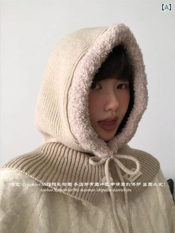 レディース かわいい 帽子 レッド バラクラバ な レデイース な 着用 スカーフ 一 体型 厚く 暖かい 耳 保護 ニット 帽 冬