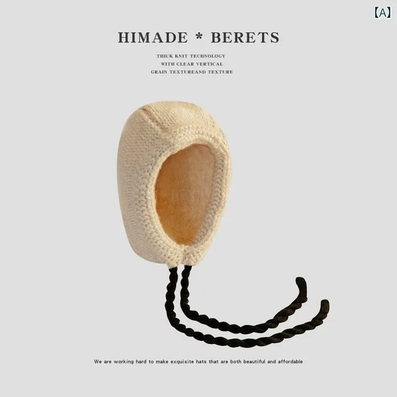 レディース かわいい 帽子 Himade バラクラバ レデイース 秋冬 厚く 暖かい 耳 保護 太い 糸 ニットプルオーバー ウール 帽子