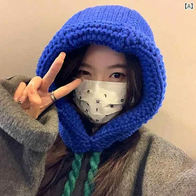 レディース カジュアル 帽子 韓国の シンプルで 万能な バラクラバ 帽子 レディース 2024秋冬 厚手で 暖かい ファッション ニット 帽