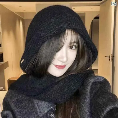 レディース かわいい 帽子 2024秋冬 韓国 スカーフ 暖かい ショール オール イン ワン レディース ウール バラクラバ 帽子 レディース