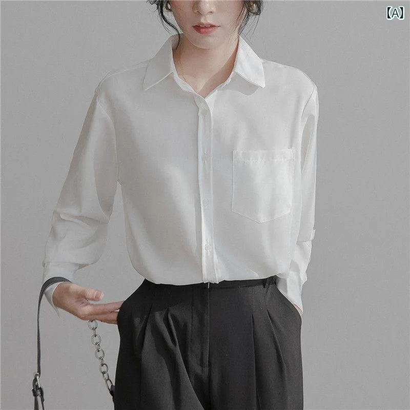 長袖シャツ レディース 春秋 女性用 ブラック シルクシャツ 春秋 ハイエンド シフォン トップ レディースシャツ