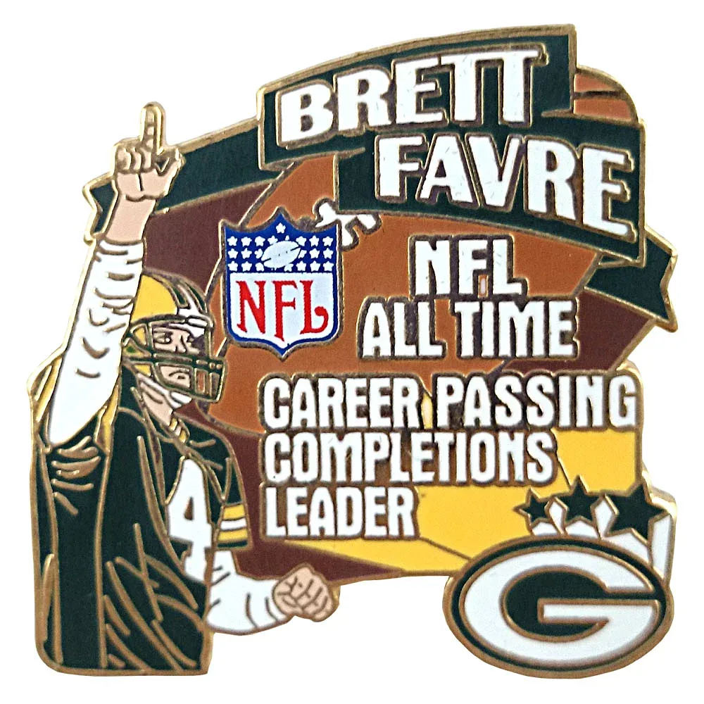NFL パッカーズ ブレット・ファーブ キャリア パッシング コンプリテーション リーダー 記念 ピンバッジ レアアイテム
