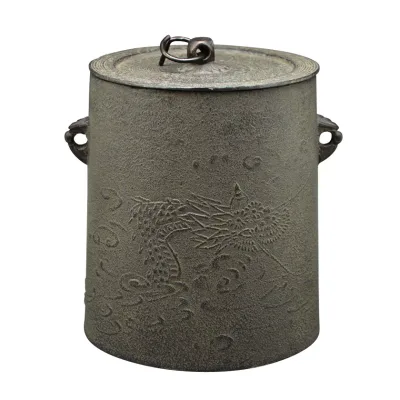 ポイント3倍以上(楽天カード利用) 茶道具 風炉釜(ふろがま) 雲龍釜 大 菊地 政光