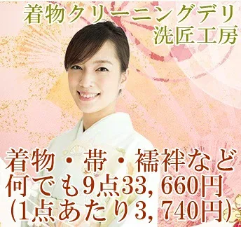 着物 クリーニング何でも 9点33660円 お手入れ パック( 留袖 振袖 訪問着 附下 色無地 紋付 男物着物 小紋 紬 お召し 帯 襦袢 袴 羽織 コート など) きもの 丸洗い