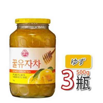 韓国産 ゆず茶【大人気商品】蜂蜜ゆず茶 500gx3個 美味しいゆず茶 韓国人も大好き★ ビタミンCがレモンの3倍!美味しく風邪予防!オットギ 韓国お茶 健康茶 韓国飲料 韓国ドリンク三和 蜂蜜ゆず茶 蜂蜜入お茶 柚子茶 (08035x3)【S】