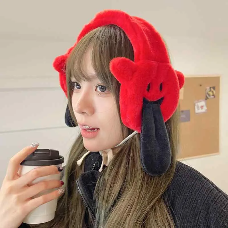 イヤーマフ レディース 秋冬 防寒 暖か かわいい ふわふわ もこもこ アニマル 学生 韓国風 イヤーウォーマー 耳あて オレンジ レッド ホワイト パープル(x2)
