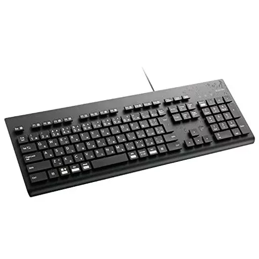 エレコム 洗える キーボード 有線 防水 IPX5対応 メンブレン フルサイズ テンキー付 抗菌 ブラック TK-WS01UMKBK