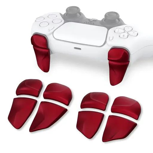 PlayVital ps5コントローラーに対応用2ペアショルダーボタンエクステンショントリガー、ps5 edge対応用ゲーム改善アジャスター、ps portal対応用バンパートリガーエクステンダー【スカーレッ…
