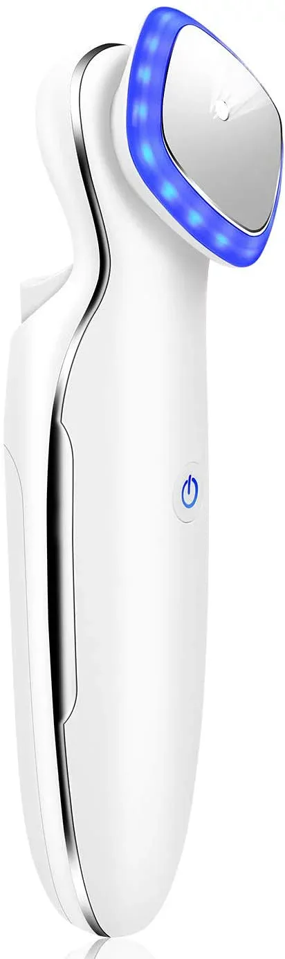 美顔器 多機能美顔器 温熱美顔器 小顔 イオン導入 エッセンス導出 スキンケア品導出 最新青?赤光エステ 1台8役 温熱 振動 三つモード 化粧水 美容液 乳液 クリーム導出 USB充電
