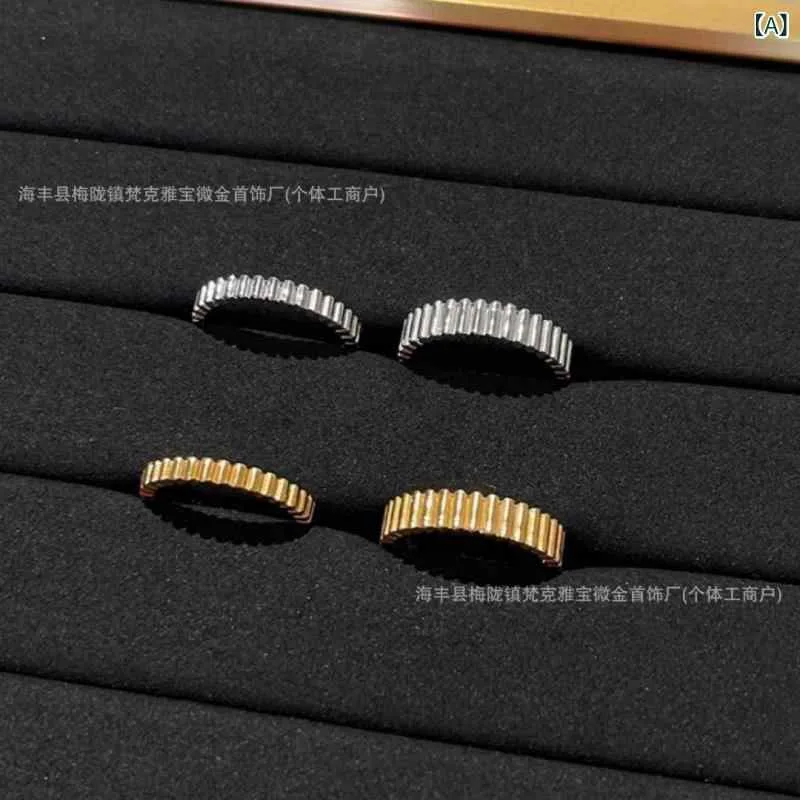 指輪 ペアリング 18K 金メッキ ギヤ 光沢 シルバーリング 重ね付け 極細 ミニマリスト 個性的 ウェーブ 幾何学模様 ラッキーアイテム 電気メッキ加工