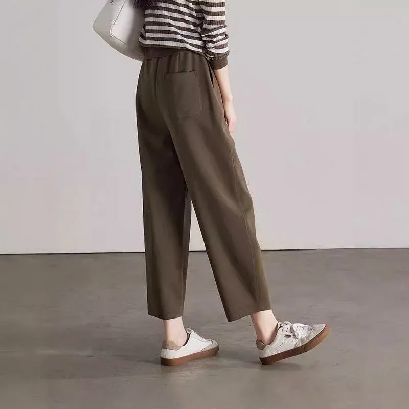 パンツ レディース ハーレムパンツ テーパードパンツ ポリエステル混紡 カジュアルパンツ 高見えパンツ スポーティー 普段使い 秋冬 グレー カーキ ブラック