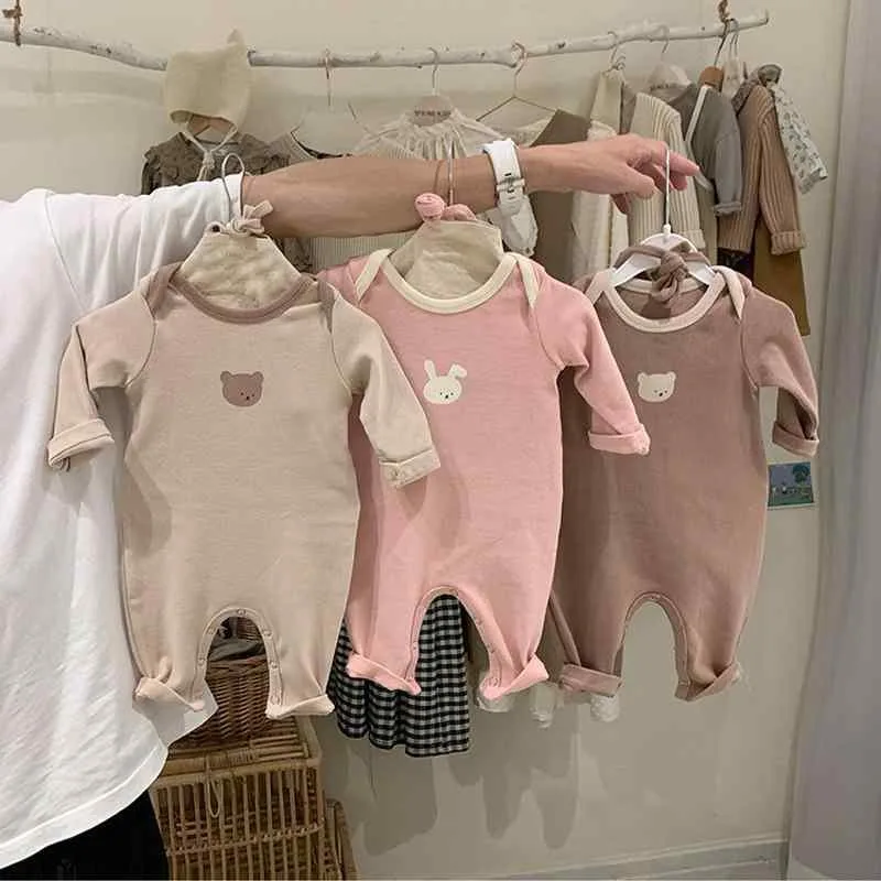 ベビー服 長袖ロンパース カバーオール 春秋 男女兼用 新生児 コットン かわいい 韓国風 カジュアル 66cm 73cm 80cm 90cm
