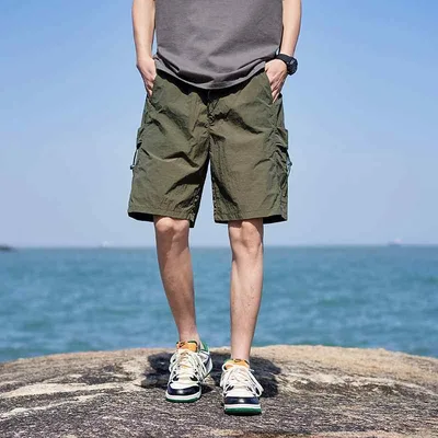 ショートパンツ メンズ ハーフパンツ 接触冷感 速干 5分丈 カジュアル ルーズフィット カーゴパンツ スポーツ アウトドア 普段使い 無地 薄手