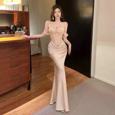 ワンピース レディース ロング丈 キャミソール ノースリーブ 重厚感 デザインドレス 清楚 きれいめ エレガント パーティードレス お呼ばれ デート お出かけ 大人 上品 無地