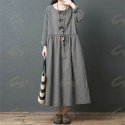 ロングワンピース シャツワンピース 冬 春 長袖 レディース きれいめ 大きいサイズ 秋 冬 ワンピース ロング丈 綿 コットン 体型カバー ロングワンピ チェック柄 総柄 ミモレ丈 ゆったり カジュアル 大人可愛い 日常 通勤 通学 着痩せ 秋冬 送料無料