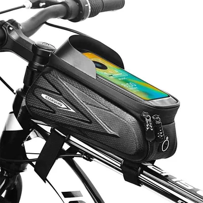 自転車 バッグ チューブバッグ ロードバイク バッグ 自転車 スマホホルダー 防水 フレームバッグ 大容量 TPU高感度タッチ 簡単に取り付け可能