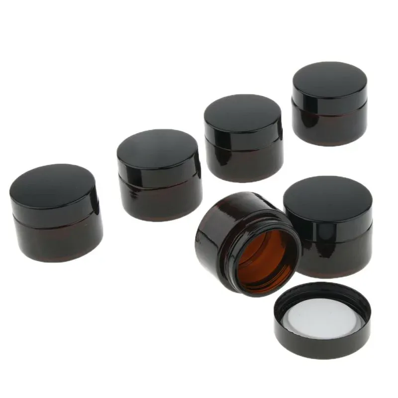 6個のミニジャー空のクリームガラスジャー.クリームジャー.ガラスジャー.軟膏ジャー - 20g