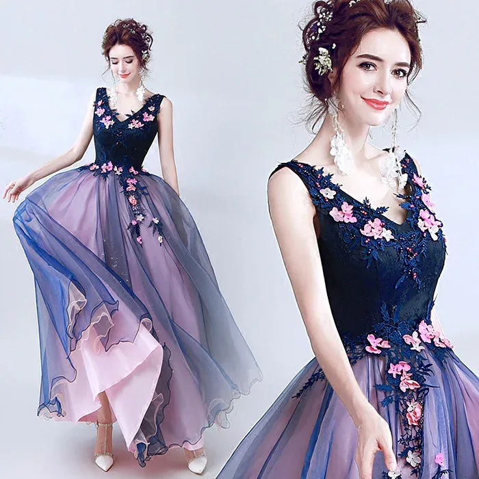 Colored dress, blue, for concerts, long dress, party dress, wedding dress, wedding, after-party, evening dress, bride, princess line, large size, recital, reception, stage costume, bridal, before photo, after photo, photo wedding, wedding photo, ceremony, overseas wedding, makeover