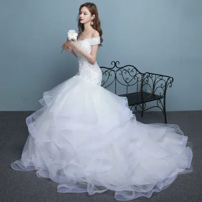 ウェディングドレス マーメイドロングドレス ウエディングドレス マーメイドドレス 結婚式 パーティードレス 二次会 マーメイド 花嫁 ロングドレス ブライダル エンパイア 大きいサイズ 小きいサイズ オフホワイト 送料無料 前撮り 後撮り フォトウェディング 挙式 披露宴