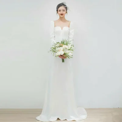 ウェデイングドレス ロングドレス Aライン ウエディングドレス 結婚式 スレンダードレス wedding dress 人気 パーティードレス セミオーダーできる 素敵なドレス ブライダル 花嫁 前撮り 後撮り フォトウェディング ウェディングフォト 挙式 披露宴 二次会 海外挙式 教会式