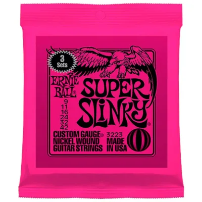 ERNiE BALL 3223 SuperSlinky 3PACK 09-42 スーパースリンキー 3セット アーニーボール エレキギター弦 お買い得な3パック