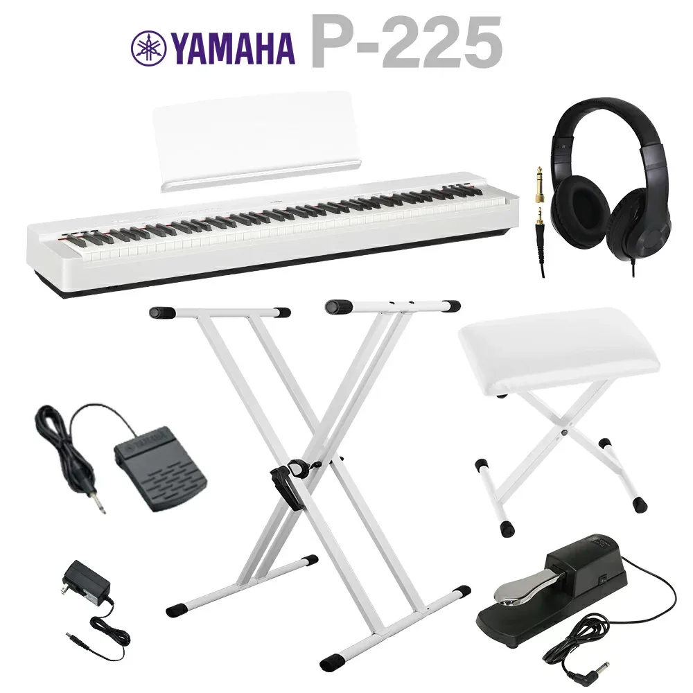 YAMAHA P-225 WH ホワイト 電子ピアノ 88鍵盤 Xスタンド・Xイス・ダンパーペダル・ヘッドホンセット ヤマハ Pシリーズ【WEBSHOP限定】