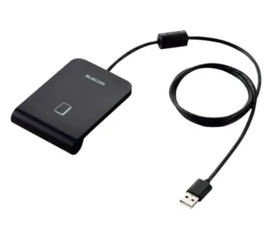 ELECOM ICカードリーダライタ 非接触式 ケーブル1m ブラック