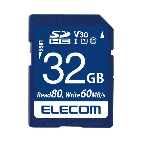 エレコム SDHCカード/32GB UHS−I U3 80MB/s 32GB MF-FS032GU13V3R