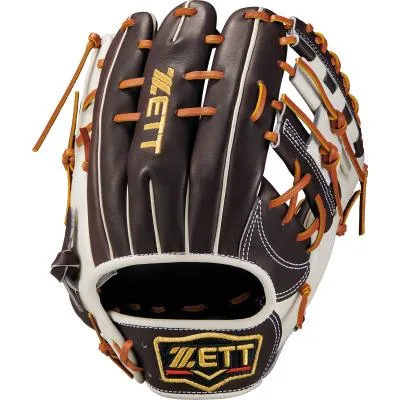 ゼット プロステイタス軟式グローブ 内野用 右投げ サイズ4 草野球 軟式野球 中学野球 ステアレザー BRGB32656F 手口逆巻き、小指2本入れ使用可能、挟み捕り