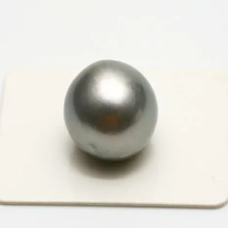 タヒチ黒蝶真珠パールルース 両穴 16mm グレーカラー