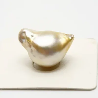 南洋白蝶真珠パールルース 20×13mm ナチュラルゴールドカラー