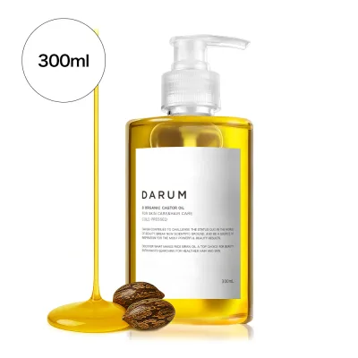 【 レビュー特典付き!500円OFFクーポン配布中 】キャスターオイル / 300ml / マッサージオイル / 天然100% / 無添加 / ひまし油 / ボディオイル / しっとりタイプ / 保湿 / マッサージ / 無香料 / 大容量 / キャリアオイル / DARUM