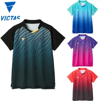 JTTA official VICTAS Men's Women's Junior V-GS501 Table Tennis Wear Competition Tops Short Sleeve Sweat Absorbent Quick Drying Exercise Sports Black Black Blue Red Blue Red Purple Purple Free Shipping VICTAS 512501
