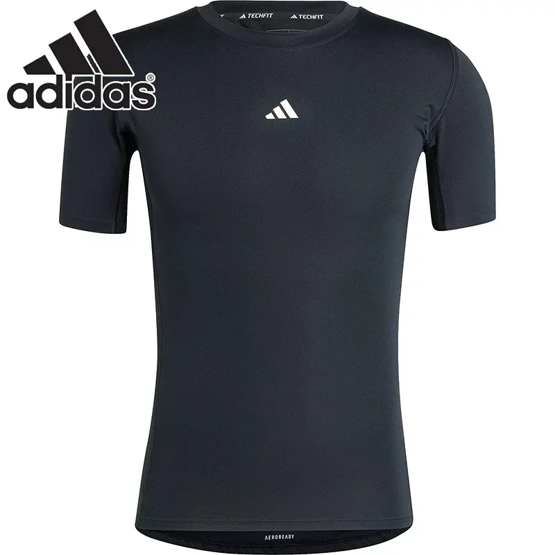 アディダス メンズ MTFTシャツ アパレル ランニング Tシャツ テックフィットTシャツ トレーニング クルーネック 着圧 低-中着圧タイプ タイトフィット ブラック 黒 送料無料 adidas KVF01