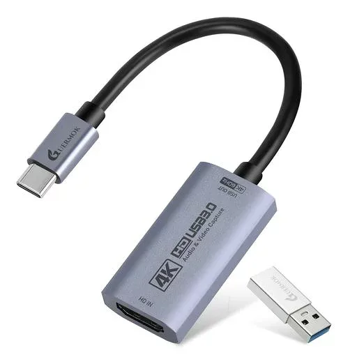 Guermok HDMI キャプチャーボード USB3.0 4K60FPS・2K120FPS録画 USB-C/A Switch対応 低遅延 配信用