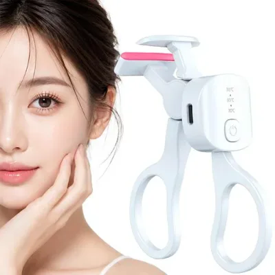 モノンズ(Monons) ホットビューラー 挟むタイプ まつ毛カーラー 15秒急速予熱 まつ毛 ビューラー 3段階温度調節 (ピンク+ホワイト)