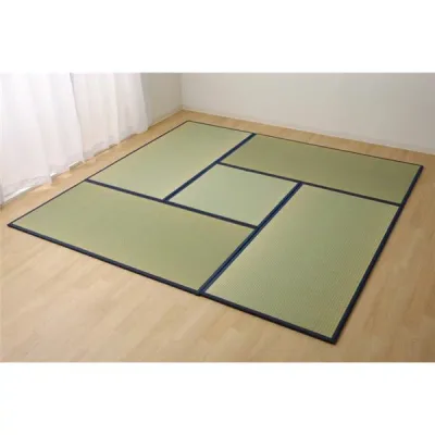 日本製 い草 置き畳/ユニット畳 【ネイビー 4.5畳セット 約82×164cm4枚+約82×82cm1枚】 軽量 抗菌 防臭 連結ジョイント付【代引不可】