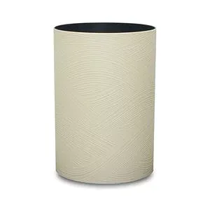 〔12個セット〕 ゴミ箱 ダストボックス 約幅18.6cm M 約6.8L アイボリー 日本製 橋本達之助工芸 さざ波 和モダン調 リビング