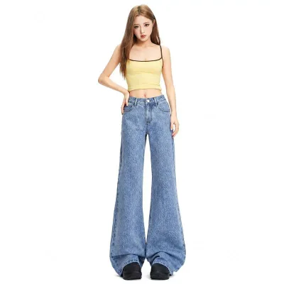 デニムパンツ レディース 着痩せ 脚長効果 ハイウエスト フレアパンツ レオパード柄 ヒョウ柄 ボトムス ロング丈 おしゃれ カジュアル 韓国風 ストリート Y2K ゆったりサイズ 大きいサイズ