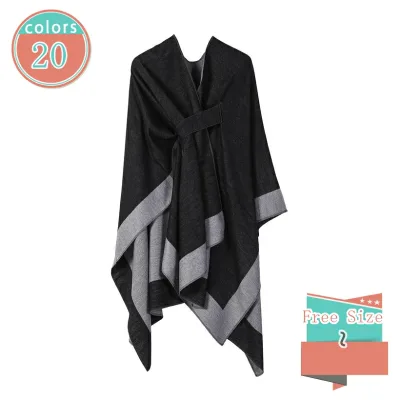 500 Yen OFF Coupon Cloak Coat Women's Autumn/Winter Poncho Cloak Coat Plaid Pattern Stole Mid-length Cape Loose Body Covering Travel/Photography Outerwear Slimming Fashionable Casual Wear Date Elegant Ethnic Pattern Poncho Coat 20's 30's shop-kosugi