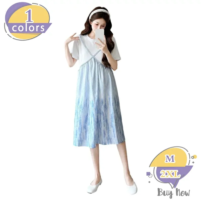 500円OFFクーポン マタニティワンピース 体型カバー 妊婦服 産前産後 レイヤード風 ドッキングワンピース ゆったり 大きいサイズ レディース ルームウェア 授乳期 カジュアル 重ね着風 お出かけ 旅行 春夏 shop-livesil