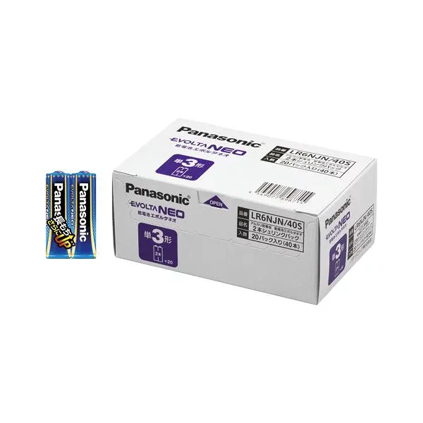 Panasonic EVOLTA NEO alkaline batteries AA size 40 pack LR6NJN/40S