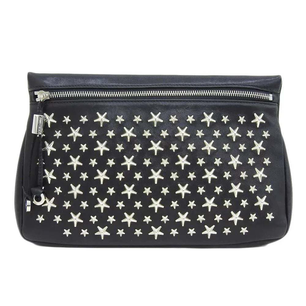 【8/1 P2倍】【大幅値下げ!】 ジミーチュウ JIMMY CHOO フィリッパ スタースタッズ クラッチバッグ セカンドバッグ レザー 黒 【中古】
