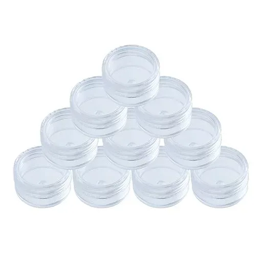 DFsucces 小分け丸ケース 5ml 10個セット プラスチック クリームケース アクセサリーケース ビーズ ネイル収納ボックス 小物用収納ボ 化粧品 詰め替え容器 透明 便利グッズ 出張 旅行用品 家…