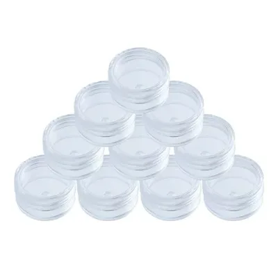 DFsucces 小分け丸ケース 5ml 10個セット プラスチック クリームケース アクセサリーケース ビーズ ネイル収納ボックス 小物用収納ボ 化粧品 詰め替え容器 透明 便利グッズ 出張 旅行用品 家…