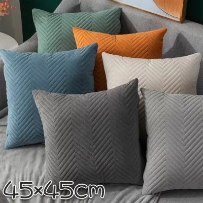 クッションカバー 45x45 単面 おしゃれ 選べる7色 可愛い 北欧 正方形 通気 丸洗いOK 汚れ防止 洗える 高級感 45*45 送料無料 単品販売 クッションカバーのみ cushion cover