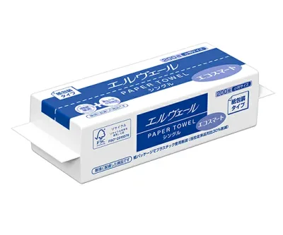 【10月限定店内全品ポイント5倍】エリエール(大王製紙) エルヴェール ペーパータオル エコスマートシングル(小判)紙包装タイプ 200枚×42パック入 1ケース(200枚×42パック入) 20823671